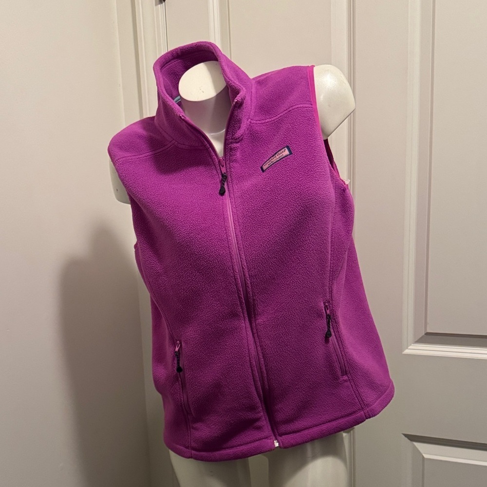 Vineyard Vines Magenta Purple Fleece Vest, Sz Medium, Like. Ee